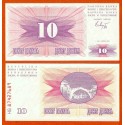 BOSNIA 10 DINARA 1992 PUENTE MEDIEVAL NARODNA BANKA Pick 10 BILLETE SC UNC BANKNOTE Y HERZEGOVINA