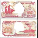 INDONESIA 100 RUPIAS 1992 VOLCÁN y BARCO VELERO Pick 127 BILLETE SC 100 Rupiah UNC BANKNOTE