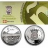 ESPAÑA 5 EUROS 2011 Ciudad de DONOSTIA SAN SEBASTIAN nº 29 PLAYA DE LA CONCHA MONEDA DE PLATA SI ESTUCHE FNMT