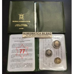 3 Carteras PROOF x ESPAÑA CARTERA FNMT 1976+1977+1979 PRUEBAS NUMISMATICAS 50 Centimos + 1+5+25+50+100 PESETAS