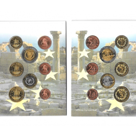 @OFERTA@ CHIPRE MONEDAS EURO PRUEBA 2004 CARTERA SET Euro Set 8 coins ESSAI PROBE PATTERN Cyprus Zypern NO OFICIALES