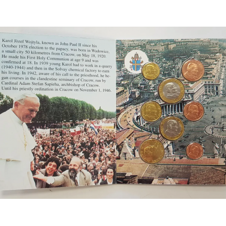 @OFERTA@ VATICANO MONEDAS EURO PRUEBA 2004 THE HOLY FATHER JUAN PABLO II ESSAI PROBE PATTERN 8 coins Vatican NO OFICIALES