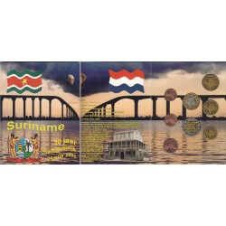 @OFERTA@ SURINAME MONEDAS EURO PRUEBA 2005 Euro Set 8 coins ESSAI PROBE PATTERN Surinam NO OFICIALES