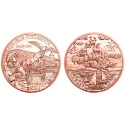 AUSTRIA 10 EUROS 2012 HALCÓN Cetrería REGION de KARNTEN MONEDA DE COBRE SC Österreich