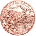 AUSTRIA 10 EUROS 2012 HALCÓN Cetrería REGION de KARNTEN MONEDA DE COBRE SC Österreich