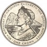 GIBRALTAR 1 CORONA 1980 REINA MADRE 80 CUMPLEAÑOS y PEÑON KM.11 MONEDA DE NICKEL SC- 1 Crown QUEEN MOTHER