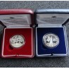 SAN MARINO 5 EUROS 2005 + 10 EUROS 2005 OLIMPIADA DE INVIERNO TURIN + MILIZIA SOLDADO x2 MONEDAS PLATA PROOF ESTUCHE