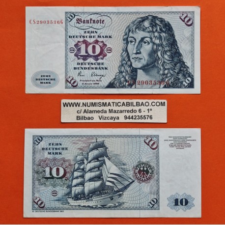 ALEMANIA 10 MARCOS 1980 ALBERT DURER y BARCO VELERO Pick 31D BILLETE MBC+ Germany Federal BRD NUEVO 28€