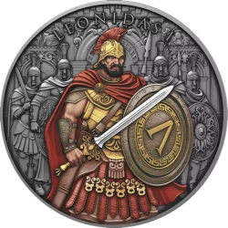 . @500 uds. - 20/MARZO Envío@ ESTADOS UNIDOS 1 ONZA 2025 LEONIDAS Espartanos MEDALLA DE PLATA PURA silver Oz LEGENDARY WARRIORS