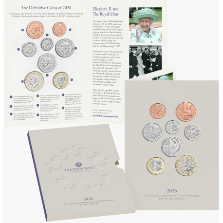 . @20/MARZO Envío@ INGLATERRA 8 monedas The 2026 UNITED KINGDOM Brilliant Uncirculated DEFITINIVE ANNUAL COIN SET