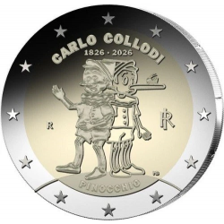 . @20/MARZO Envío@ ITALIA 2 EUROS 2026 PINOCHO by CARLO COLLODI 1ª MONEDA CONMEMORATIVA SC Italy Pinocchio