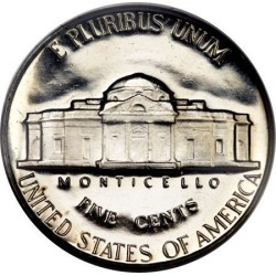 ESTADOS UNIDOS 5 CENTAVOS 1965 SMS (SPECIAL MINT SET) JEFFERSON KM.A192 MONEDA DE NICKEL SC USA 5 cent DE ESTUCHE
