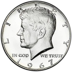 ESTADOS UNIDOS 1/2 DOLAR 1967 SMS (SPECIAL MINT SET) KENNEDY KM.202A MONEDA DE PLATA @PROOFLIKE@ USA Half Dollar silver