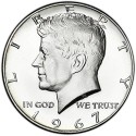 ESTADOS UNIDOS 1/2 DOLAR 1967 SMS (SPECIAL MINT SET) KENNEDY KM.202A MONEDA DE PLATA @PROOFLIKE@ USA Half Dollar silver