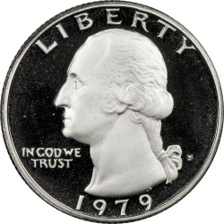 ESTADOS UNIDOS 1/4 DOLAR 1979 S WASHINGTON KM.164 MONEDA DE NICKEL @PROOF TYPE 1 FILLED S@ USA Quarter