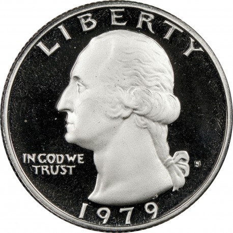 ESTADOS UNIDOS 1/4 DOLAR 1979 S WASHINGTON KM.164 MONEDA DE NICKEL @PROOF TYPE 1 FILLED S@ USA Quarter