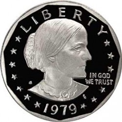 ESTADOS UNIDOS 1 DOLAR 1979 S SUSAN B. ANTHONY Tipo 1 AGUILA SOBRE LA LUNA KM.207 MONEDA DE NICKEL PROOF USA 1 Dollar