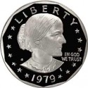 ESTADOS UNIDOS 1 DOLAR 1979 S SUSAN B. ANTHONY Tipo 1 AGUILA SOBRE LA LUNA KM.207 MONEDA DE NICKEL PROOF USA 1 Dollar