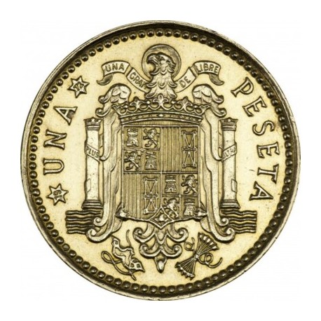 ESPAÑA 1 PESETA 1966 * 19 72 FRANCISCO FRANCO ESTADO ESPAÑOL MONEDA DE LATON SIN CIRCULAR