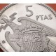 ESPAÑA 5 PESETAS 1957 * 74 FRANCO ESTADO ESPAÑOL MONEDA DE NICKEL @PROOF@ PRUEBA PROCEDE DE CARTERA FNMT 1974