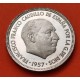 ESPAÑA 5 PESETAS 1957 * 75 FRANCO ESTADO ESPAÑOL MONEDA DE NICKEL @PROOF@ PRUEBA PROCEDE DE CARTERA FNMT 1975