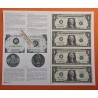 . 4 BILLETES SIN CORTAR x ESTADOS UNIDOS 1 DOLAR 1999 BUREAU OF ENGRAVING & PRINTING Letra C SC $1 Dollar uncut sheet