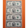 . 4 BILLETES SIN CORTAR x ESTADOS UNIDOS 2 DOLARES 1995 JEFFERSON ATLANTA Letra F SC $2 Dollar Bill Uncut Sheet