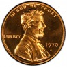 ESTADOS UNIDOS 1 CENTAVO 1970 S @SMALL DATE@ ABRAHAM LINCOLN KM.201 MONEDA DE COBRE @PROOF@ USA 1 Cent US MINT SET