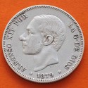 ESPAÑA Rey ALFONSO XII 2 PESETAS 1879 * 18 -- EMM REY y ESCUDO KM.678 MONEDA DE PLATA MBC- R/3