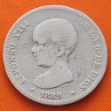 @RARA@ ESPAÑA Rey ALFONSO XIII 2 PESETAS 1889 * -- -- MPM tipo PELON KM.692 MONEDA DE PLATA MBC- Spain silver R/3