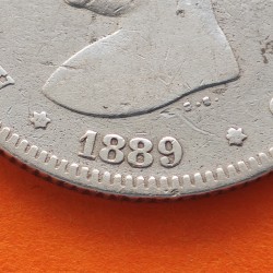 @RARA@ ESPAÑA Rey ALFONSO XIII 2 PESETAS 1889 * -- -- MPM tipo PELON KM.692 MONEDA DE PLATA MBC- Spain silver R/3