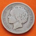 @RARA@ ESPAÑA Rey ALFONSO XIII 2 PESETAS 1894 * -- -- PGV Tipo "RIZOS" MONEDA DE PLATA KM.704 MUY CIRCULADA R/5