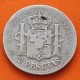 @RARA@ ESPAÑA Rey ALFONSO XIII 2 PESETAS 1894 * -- -- PGV Tipo "RIZOS" MONEDA DE PLATA KM.704 MUY CIRCULADA R/5