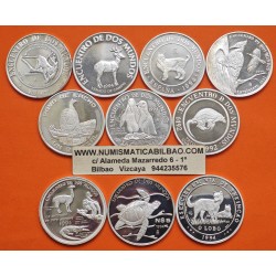 10 Monedas @LIMPIADAS@ ESPAÑA 1994 II SERIE IBEROAMERICANA 2ª ENCUENTRO ENTRE DOS MUNDOS PLATA ANIMALES EN EXTINCION