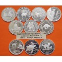 10 Monedas @LIMPIADAS@ ESPAÑA 1994 II SERIE IBEROAMERICANA 2ª ENCUENTRO ENTRE DOS MUNDOS PLATA ANIMALES EN EXTINCION