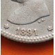 . @RARA@ ESPAÑA Rey ALFONSO XIII 1 PESETA 1891 * 18 91 PGM REY y ESCUDO KM.691 MONEDA DE PLATA Spain silver coin R/5