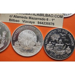 . 14 monedas @LIMPIADAS@ ESPAÑA I SERIE IBEROAMERICANA 1ª 1991/1992 ENCUENTRO ENTRE DOS MUNDOS 11,24 ONZAS PLATA PURA