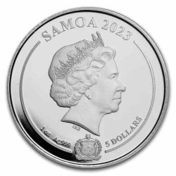 . 1 acoin @8/SEP Envío@ SAMOA 5 DOLARES 2023 FLASH GORDON Serie DC COMICS 4ª MONEDA DE PLATA PURA silver OZ ONZA cápsula