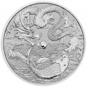 . 1 aaaaaacoin AUSTRALIA 1 DOLAR 2023 DRAGON y KOI 3ª MONEDA DE PLATA cápsula ONZA Serie MITOS y LEYENDAS China TXT