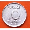 SUECIA 10 ORE 1961 CORONA REY GUSTAV VI KM.823 MONEDA DE PLATA BAJA MBC Sweden silver