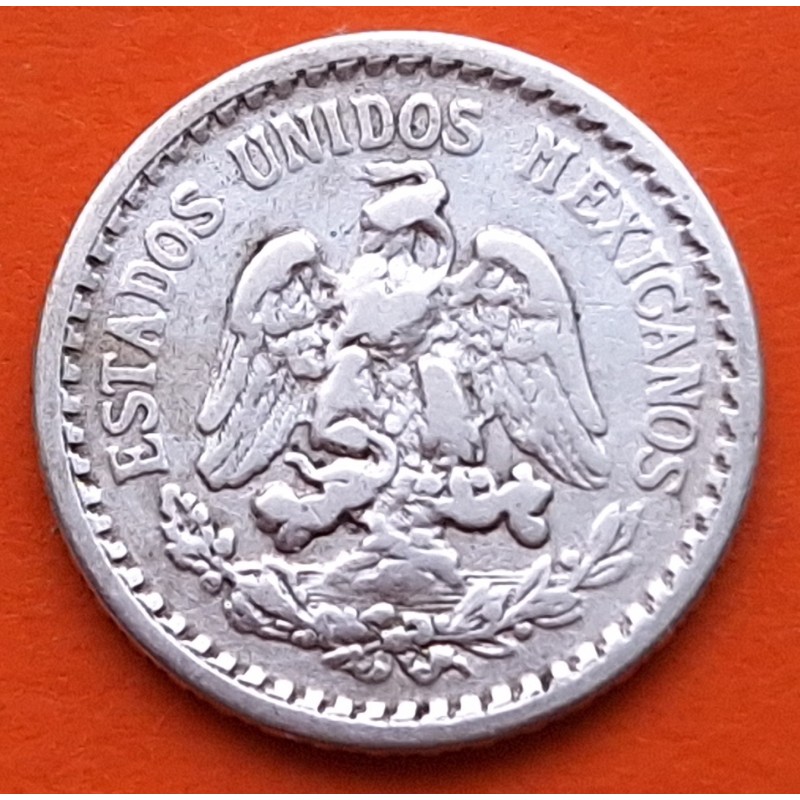 MEXICO 10 CENTAVOS 1919 AGUILA y VALOR KM.428 MONEDA DE PLATA MBC @ESCASA@ Mejico Mexiko silver coin R/2