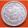 SUECIA 25 ORE 1905 SIGLAS DEL REY OSCAR II KM.775 MONEDA DE PLATA MBC- Sweden silver coin