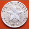 CUBA 10 CENTAVOS 1920 PATRIA y LIBERTAD ESTRELLA KM.A12 MONEDA DE PLATA MBC+ Caribe silver coin R/2