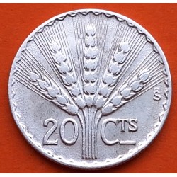 URUGUAY 20 CENTIMOS 1942 DAMA ALEGÓRICA y RAMO DE ESPIGAS PLATA MBC+ silver coin