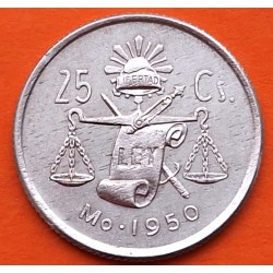MEXICO 25 CENTAVOS 1950 BALANZA KM.433 MONEDA DE PLATA MBC+ Mejico Mexiko silver coin ESTADOS UNIDOS MEXICANOS