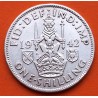 INGLATERRA 1 SHILLING 1942 JORGE VI y LEON SOBRE CORONA TIPO ESCOCIA KM.854 MONEDA DE PLATA MBC UK silver WWII