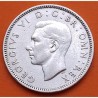 INGLATERRA 1 SHILLING 1939 JORGE VI y LEON SOBRE CORONA diseño INGLES KM.853 MONEDA DE PLATA MBC++ UK silver WWII