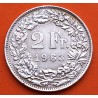 SUIZA 2 FRANCOS 1963 B GUILLERMO TELL y ESCUDO KM.25 MONEDA DE PLATA PLATA MBC+ Switzerland 2 Francs silver coin