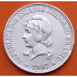 Estados Unidos do BRASIL 1000 REIS 1907 DAMA y VALOR KM.508 MONEDA DE PLATA MBC- Brazil silver coin