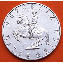 AUSTRIA 5 SCHILLING 1966 JINETE y ESCUDO NACIONAL KM.2889 MONEDA DE PLATA EBC Osterreich silver coin